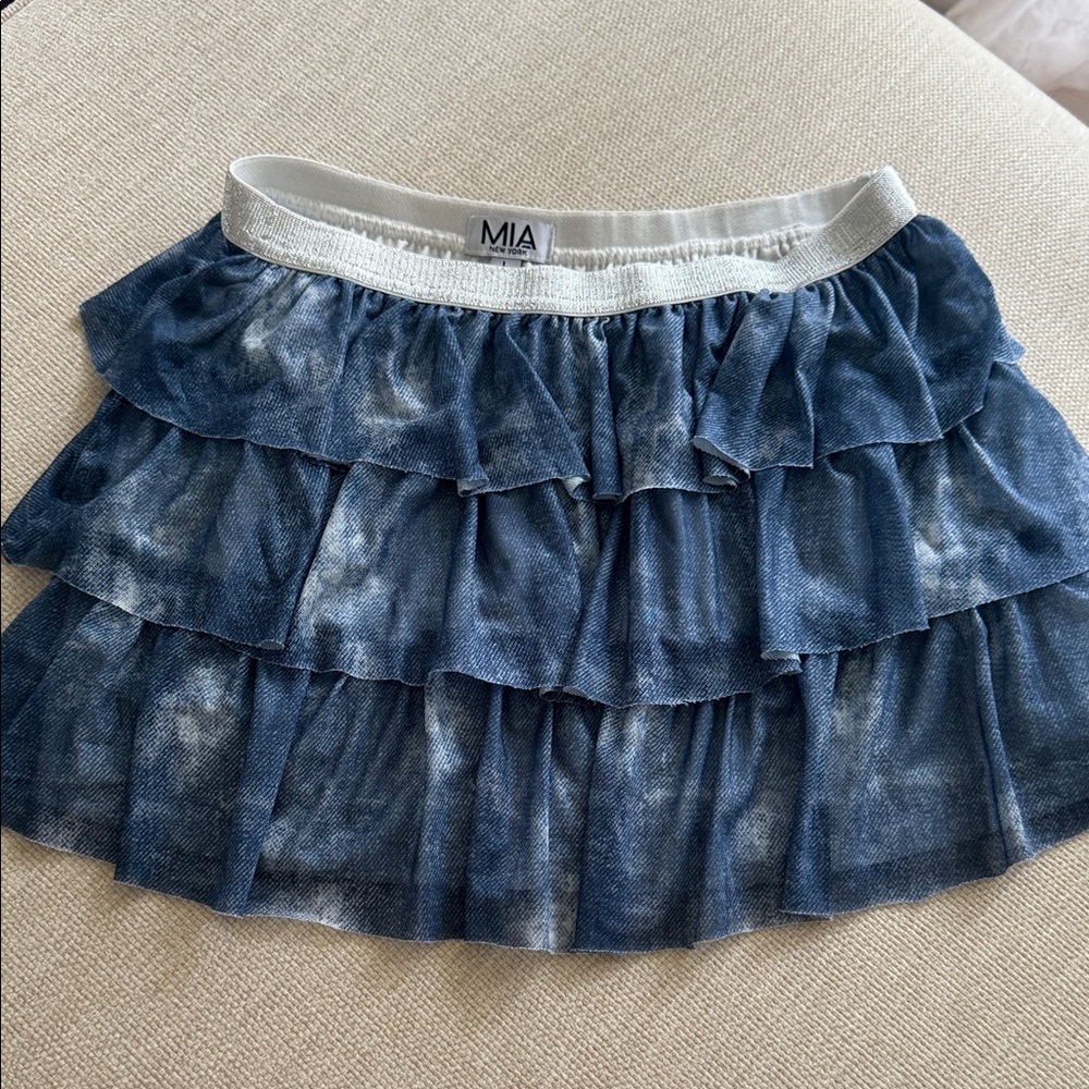 MIA Navy Tiered Mini Skirt